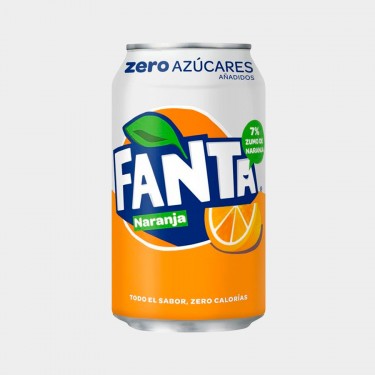 Refresco naranja zero FANTA lata 33cl caja 24