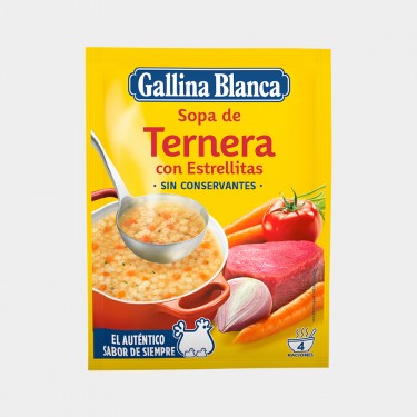 Sopa ternera estrellitas GALLINA BLANCA sobre 76g
