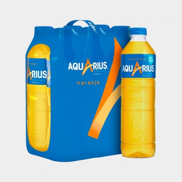 Bebida isotonica naranja AQUARIUS 1500 caja 6