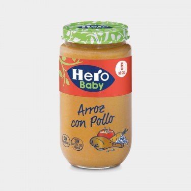 Potito arroz con pollo HERO BABY tarro 235 gr