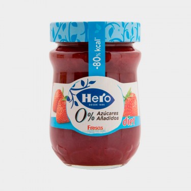 Mermelada fresa HERO DIET 0% AZUCARES tarro 280 gr