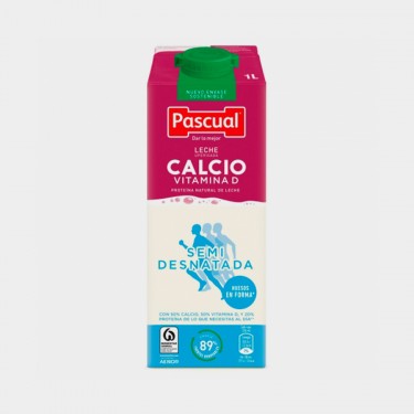 Leche semidesnatada PASCUAL calcio caja 6