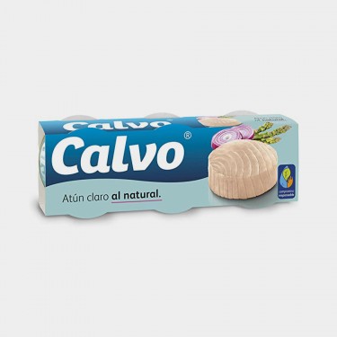 Atun claro al natural CALVO lata 80g pack 3