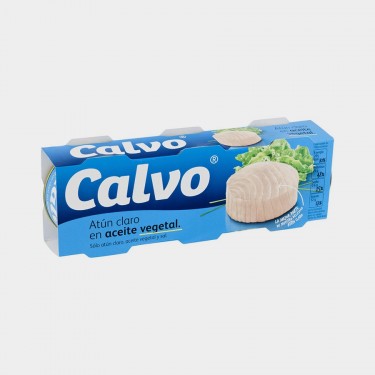 Atun claro ac. vegetal CALVO lata 80g pack 3