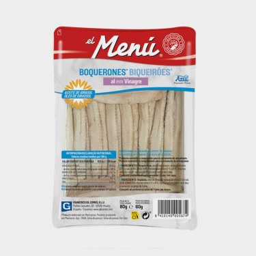 Boqueron  al vinagre  en aceite de girasol EL MENU bandeja 80g
