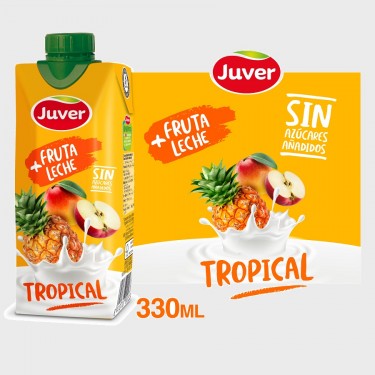 Zumo fruta+leche tropical JUVER brik 20 cl Pack 6