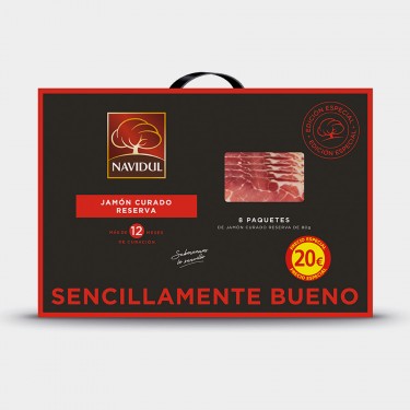 Maletin JAMON CURADO RESERVA Navidul 80gr x 8 ud