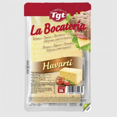 Queso lonchas havarti LA BOCATERIA paquete 200g