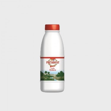 Leche entera PRESIDENT botella 1L caja 6