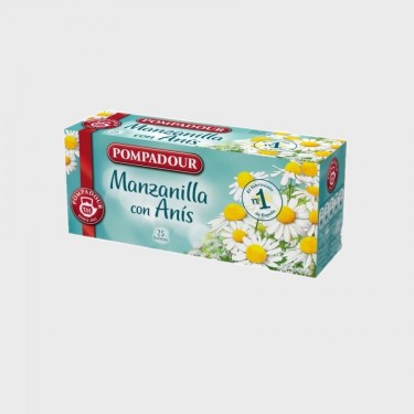 Infusion manzanilla anis POMPADOUR estuche 25 Unds