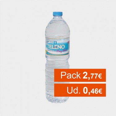 LOTE 10 PACKS AGUA TELENO 1,5 L PACK X6