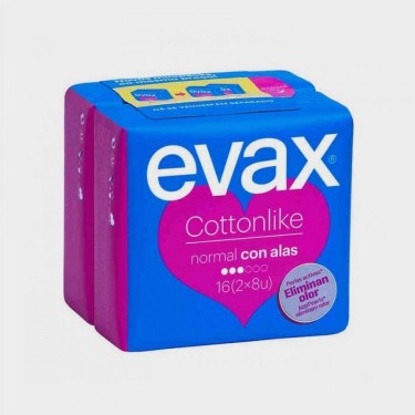 UNI.COMPRESAS EVAX COTTONLIKE NORMAL ALAS X16UD