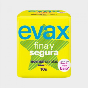 UNI.COMPRESAS EVAX FINA Y SEGURA X 16 SIN ALAS