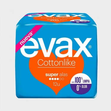 UNI.EVAX COTTONLIK COMPRESAS SUPER CON ALAS X12UD