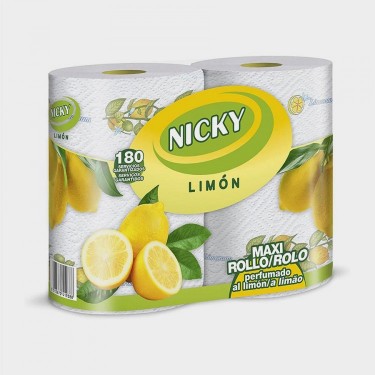 UNIDAD PAPEL COCINA NICKY MAXI LIMON (2 ROLLOS X2