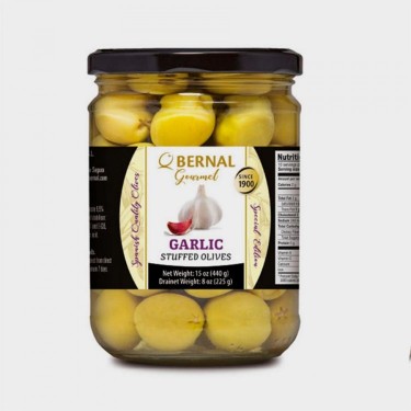 UNI. ACEITUNA RELL. AJO TARRO CRISTAL 250 GR